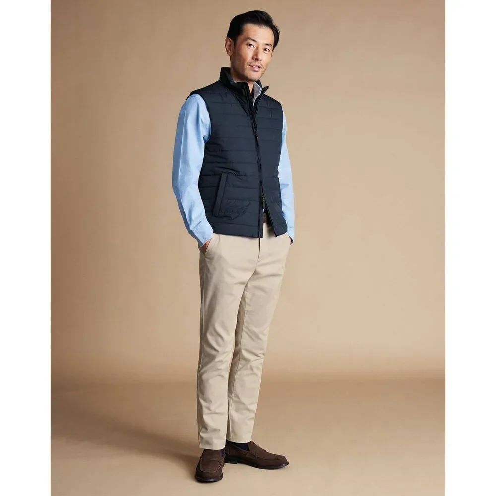 Charles Tyrwhitt Lightweight Quilted Zip Up Gilet Vest Navy XL